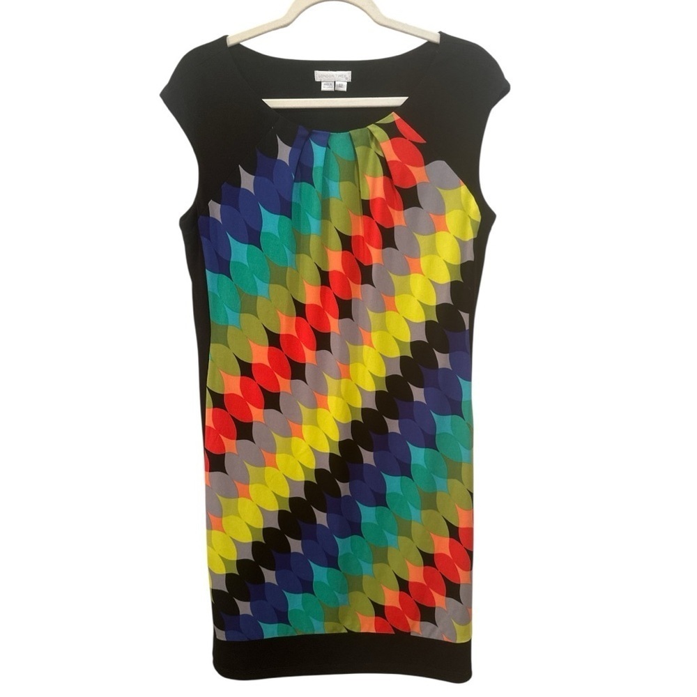 Y2K London Times Multicolor Dress-Abstract Print-Sz 12